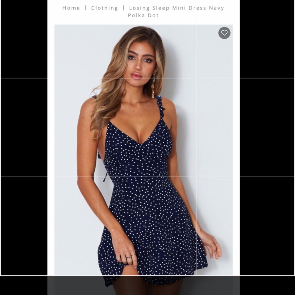 Losing sleep mini dress polka dot navy